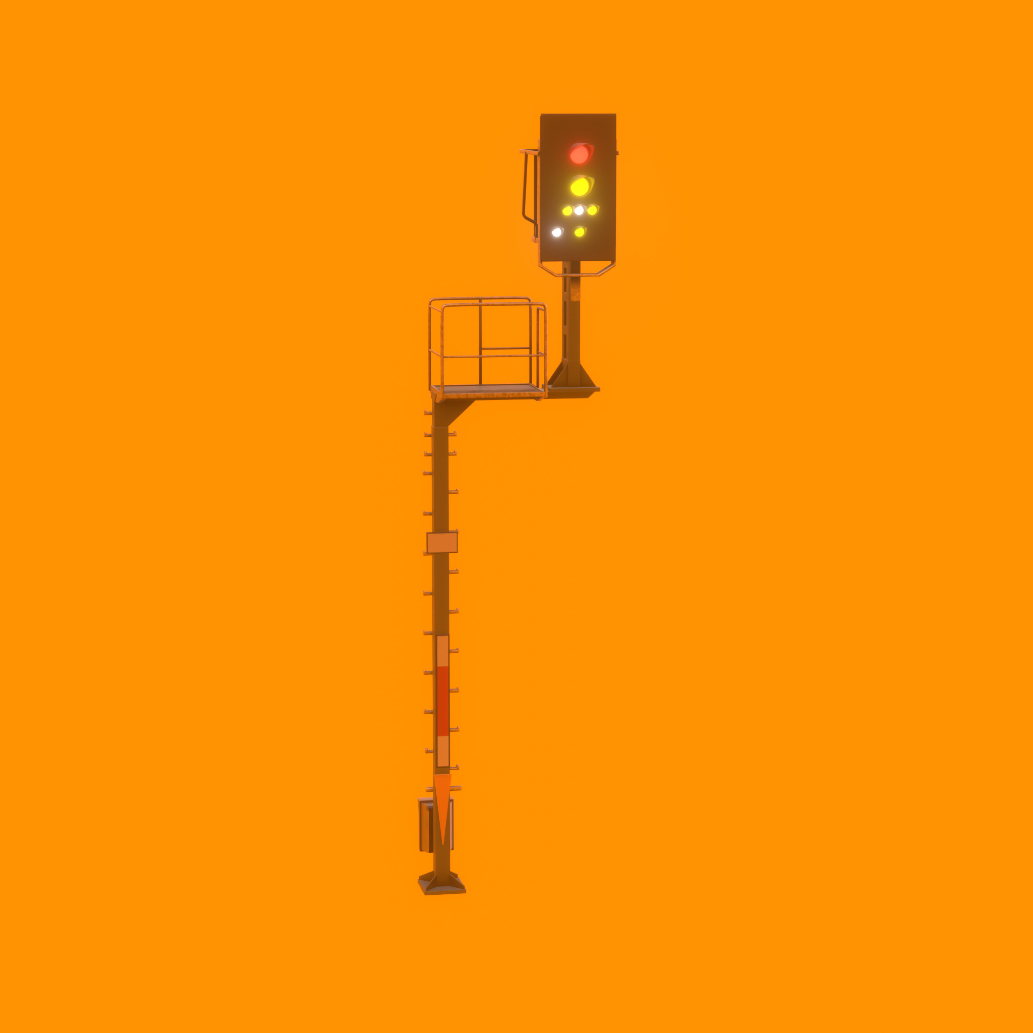 KS Railway Signal Post 7000mm Version-13 Low-poly 3D model_50