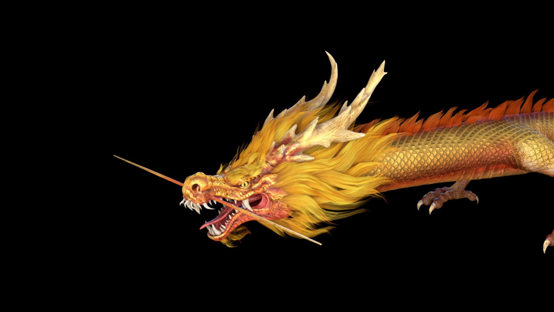 dragon ChineseDragon loong 3D model_7