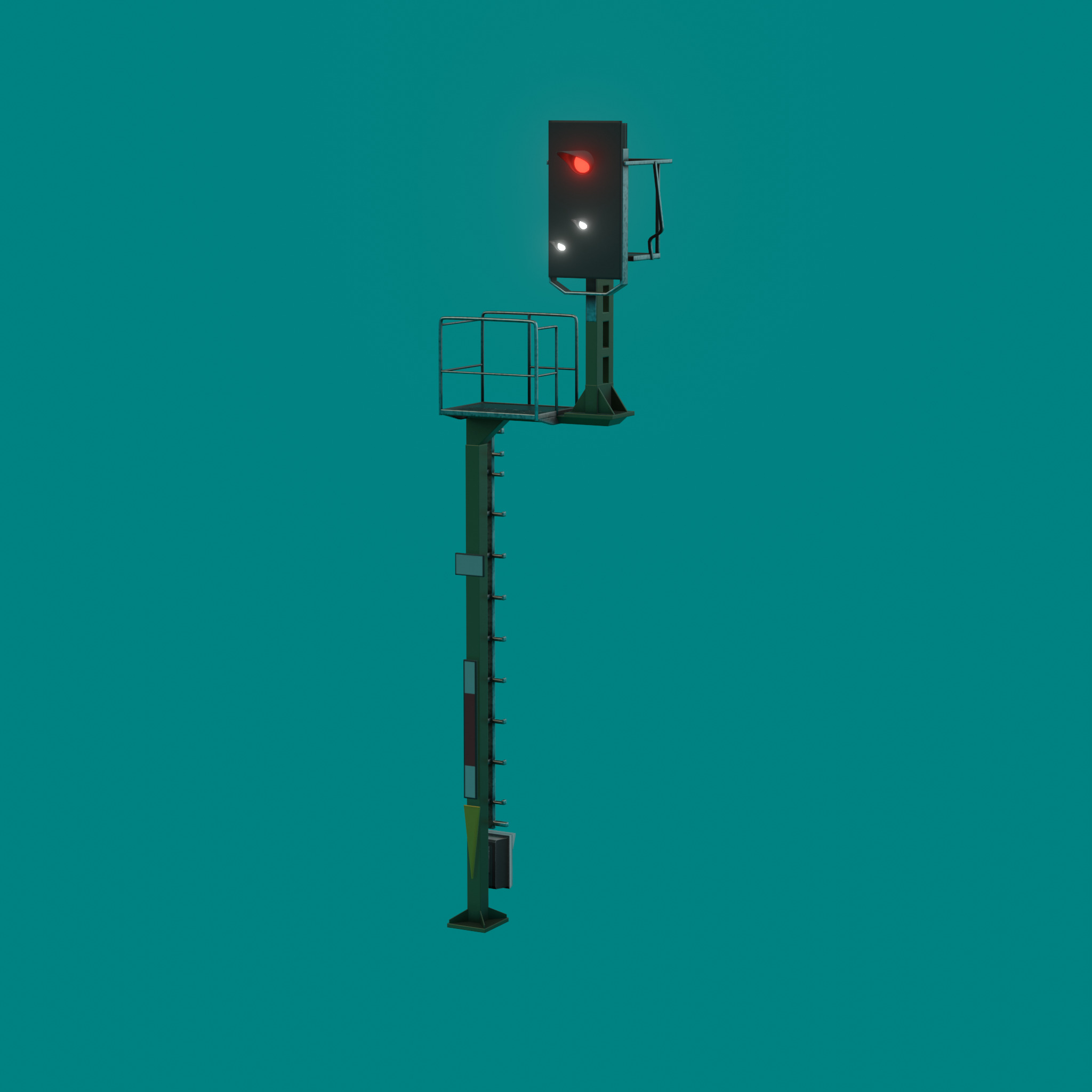 KS Railway Signal Post 7000mm Version-14 Low-poly 3D model_51
