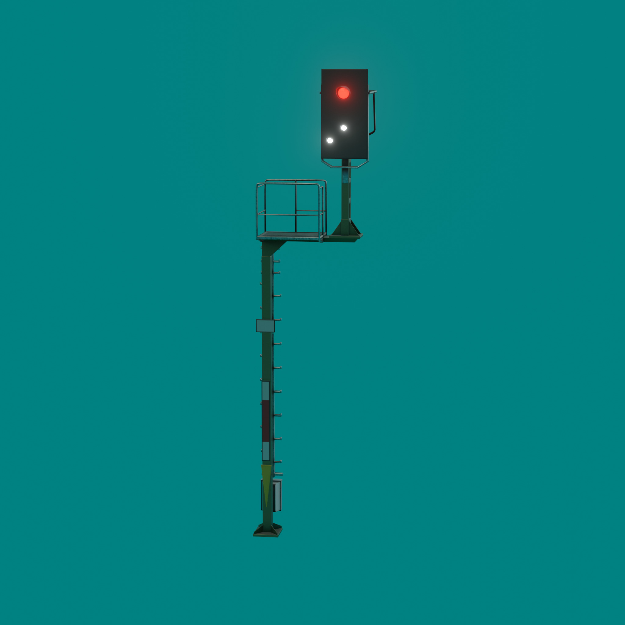 KS Railway Signal Post 7000mm Version-14 Low-poly 3D model_32