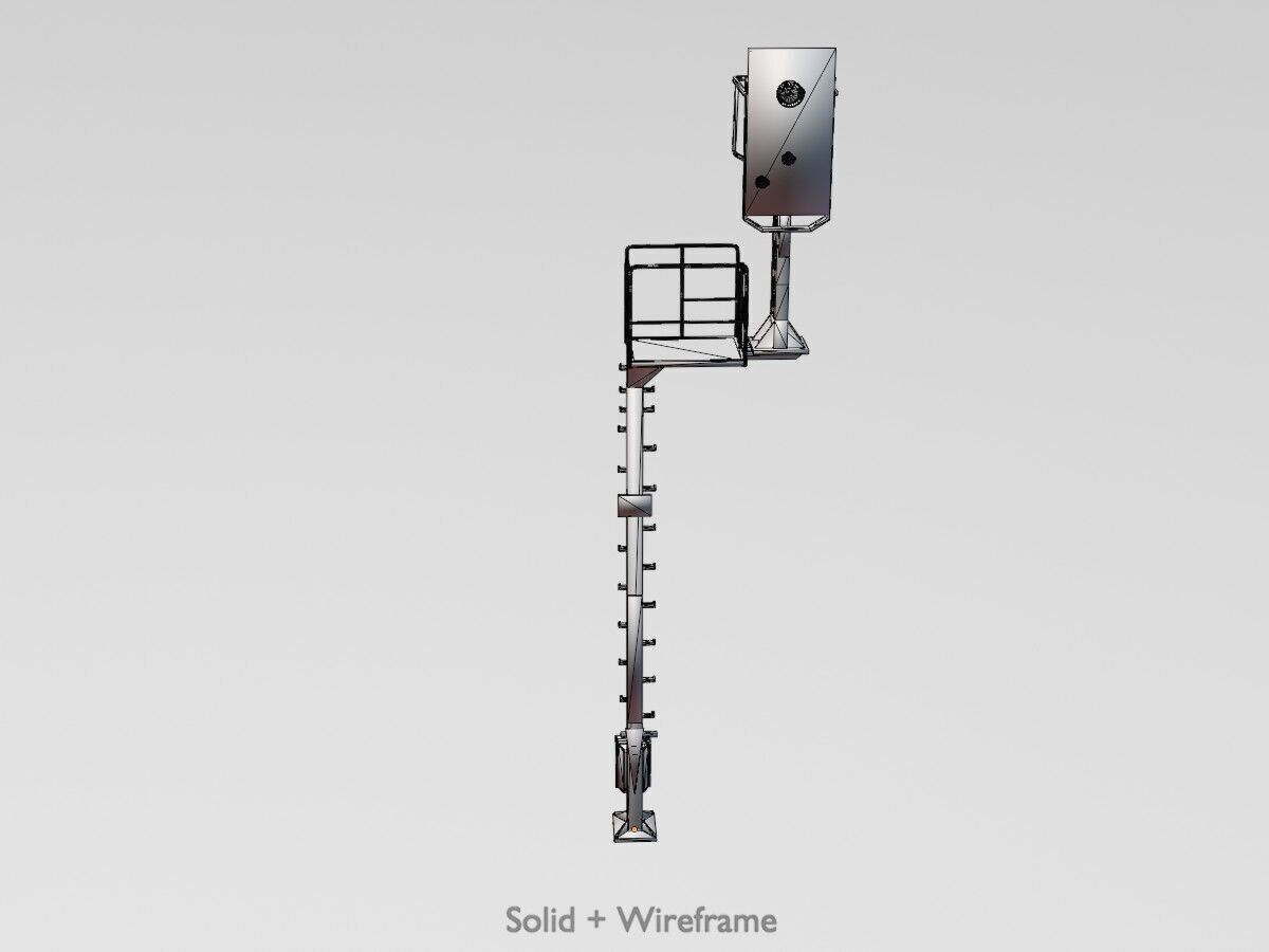 KS Railway Signal Post 7000mm Version-14 Low-poly 3D model_12