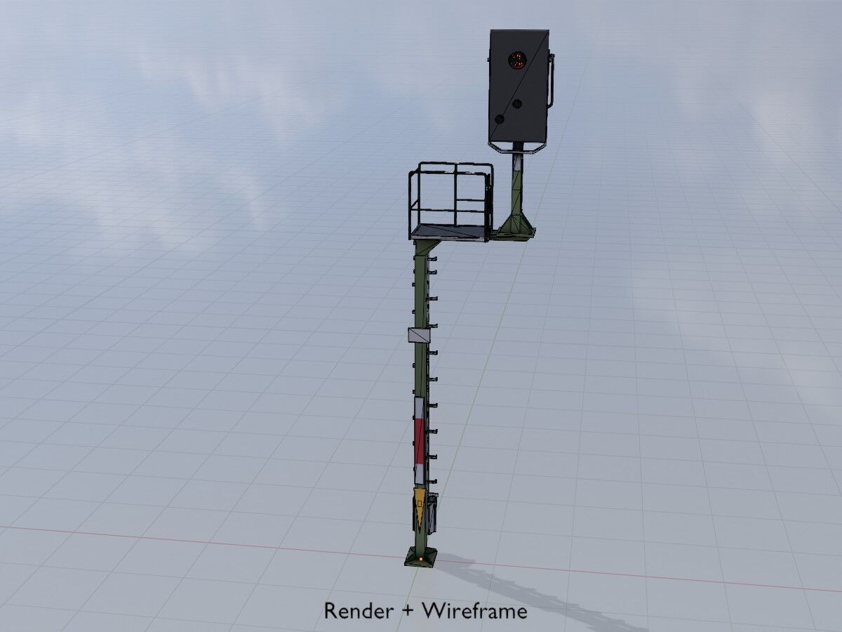 KS Railway Signal Post 7000mm Version-14 Low-poly 3D model_5