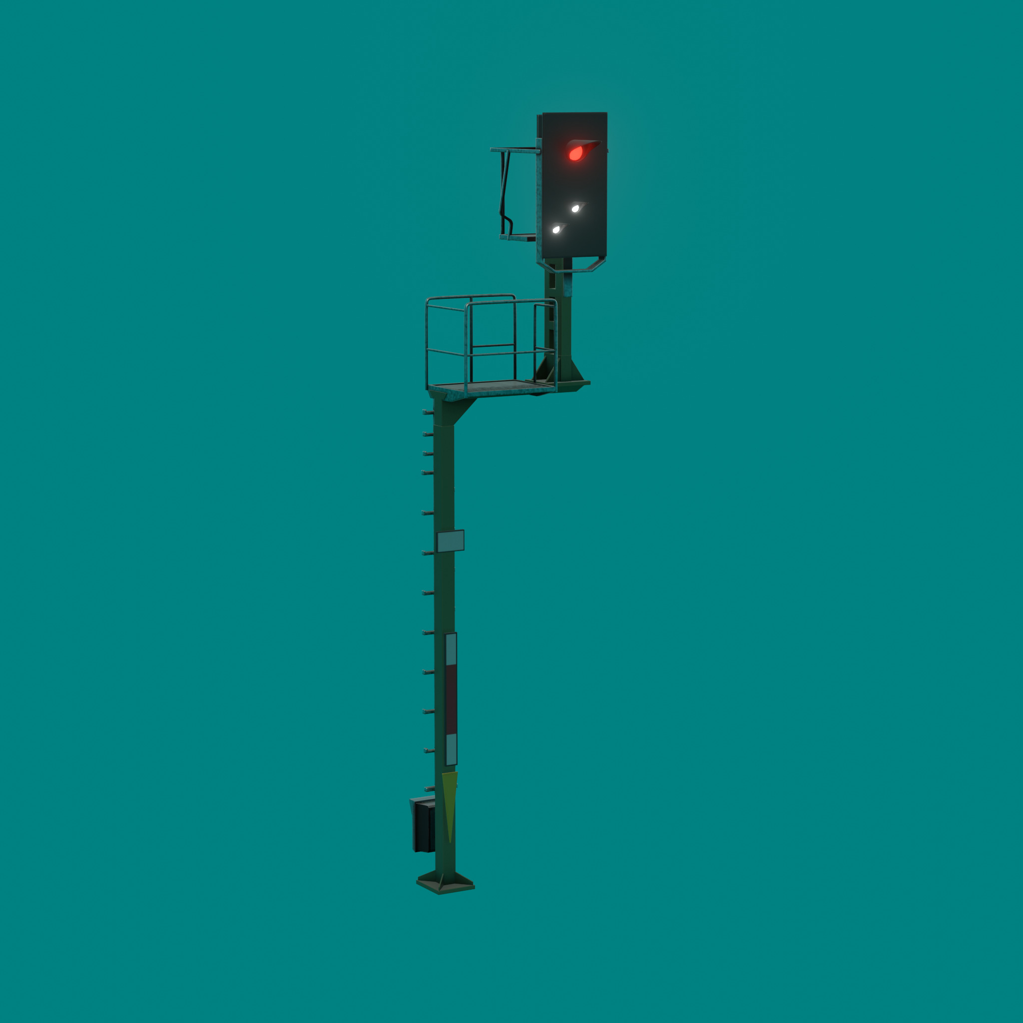 KS Railway Signal Post 7000mm Version-14 Low-poly 3D model_48