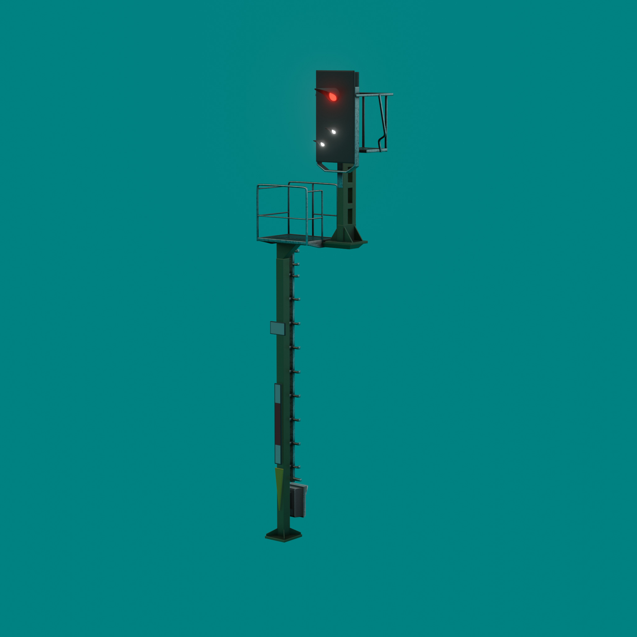 KS Railway Signal Post 7000mm Version-14 Low-poly 3D model_52