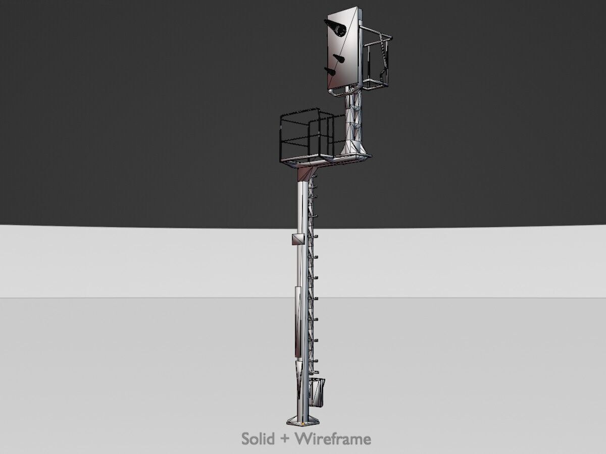 KS Railway Signal Post 7000mm Version-14 Low-poly 3D model_9