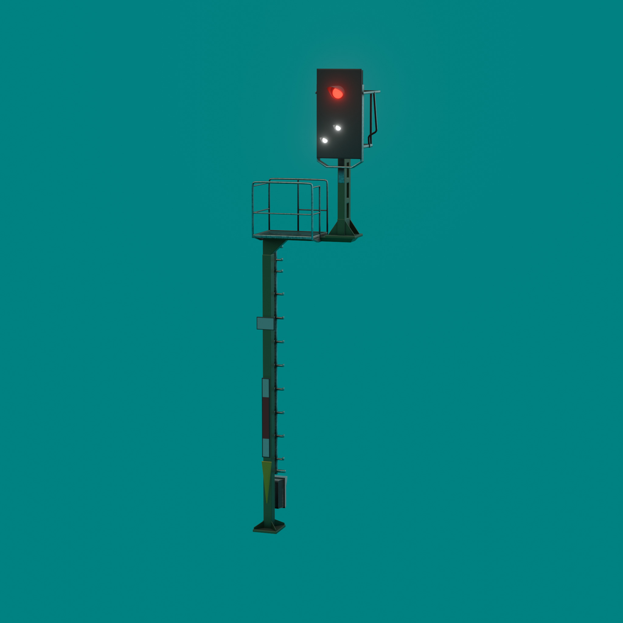 KS Railway Signal Post 7000mm Version-14 Low-poly 3D model_43