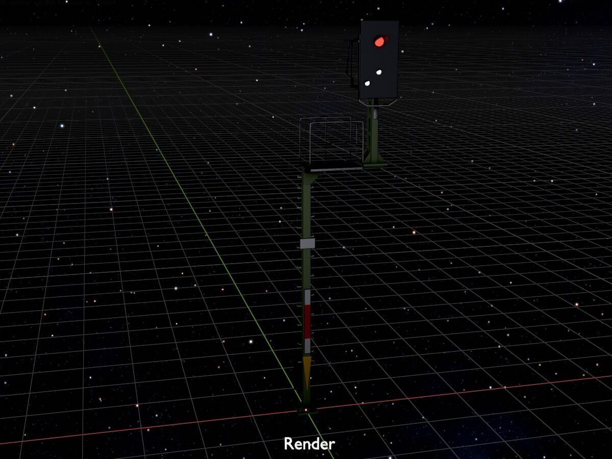 KS Railway Signal Post 7000mm Version-14 Low-poly 3D model_17