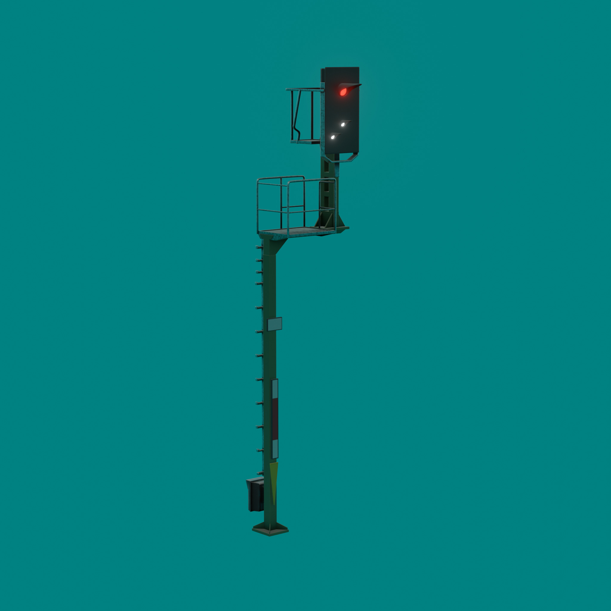 KS Railway Signal Post 7000mm Version-14 Low-poly 3D model_47