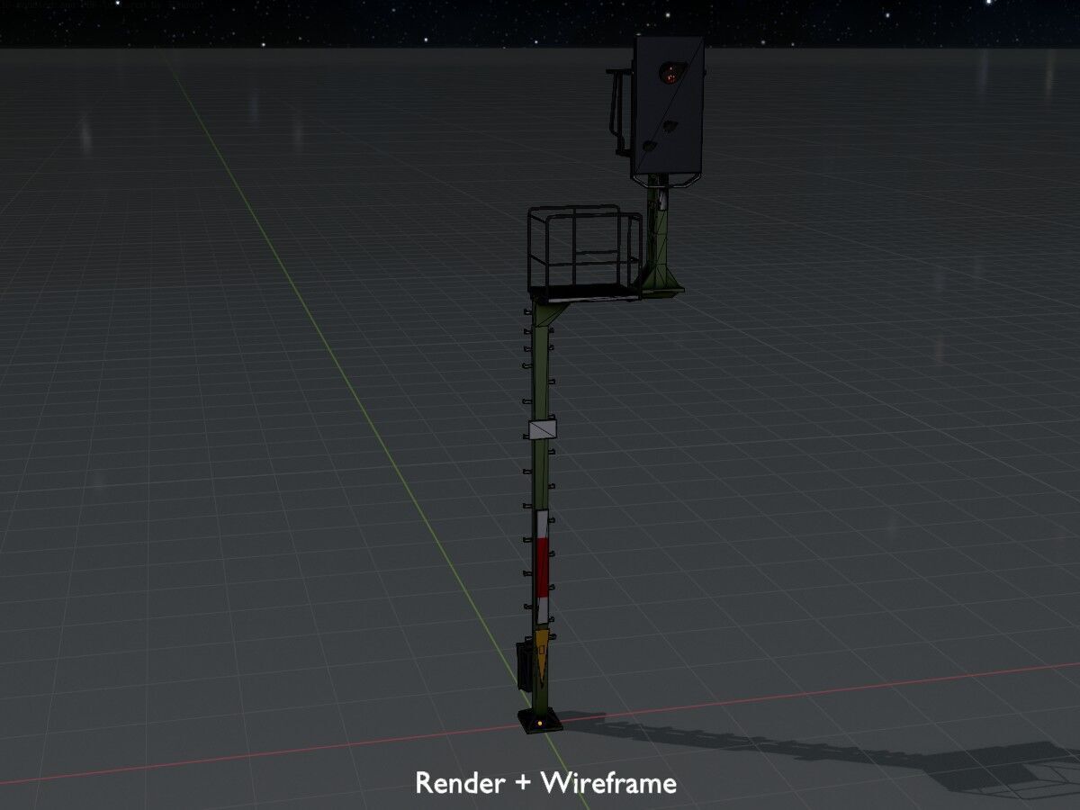 KS Railway Signal Post 7000mm Version-14 Low-poly 3D model_8