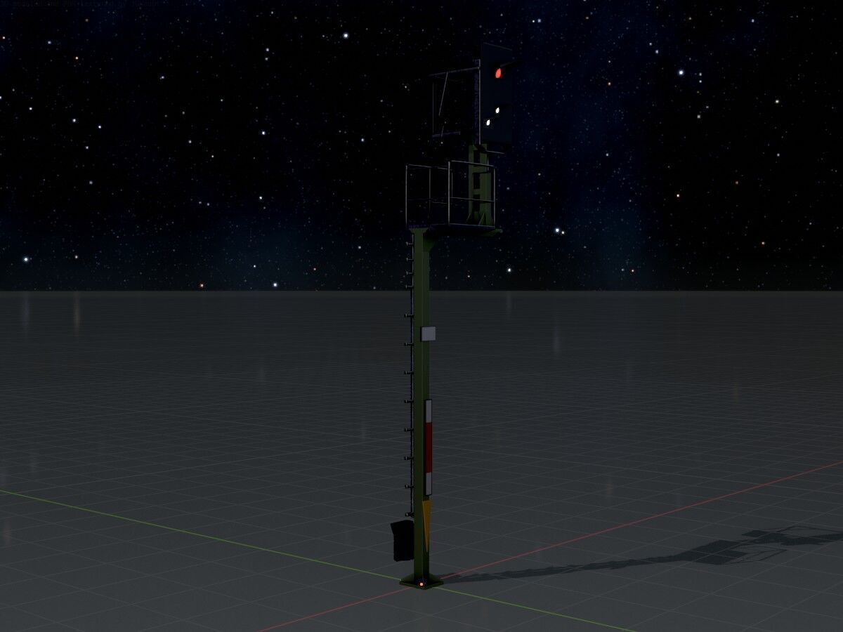 KS Railway Signal Post 7000mm Version-14 Low-poly 3D model_4