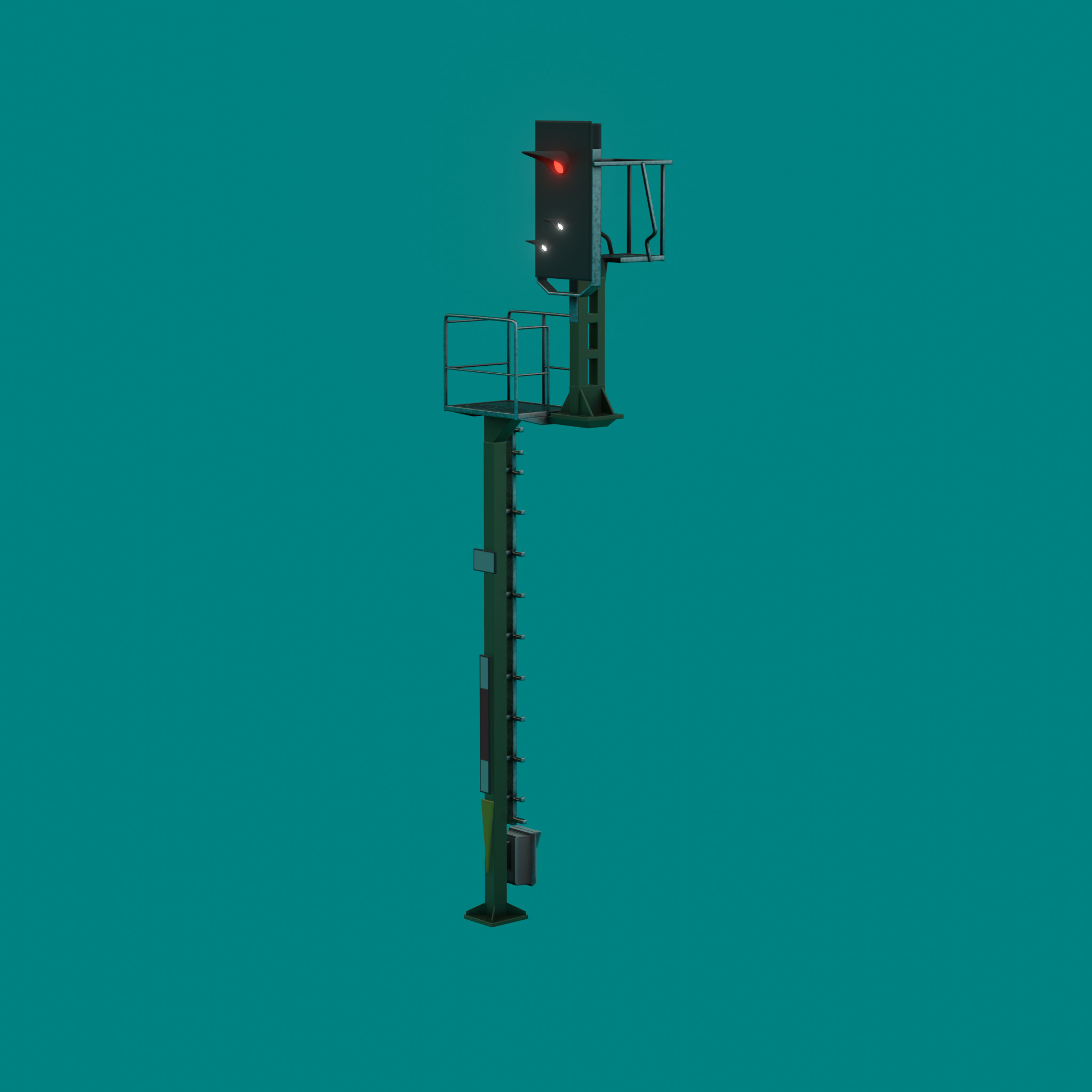 KS Railway Signal Post 7000mm Version-14 Low-poly 3D model_53