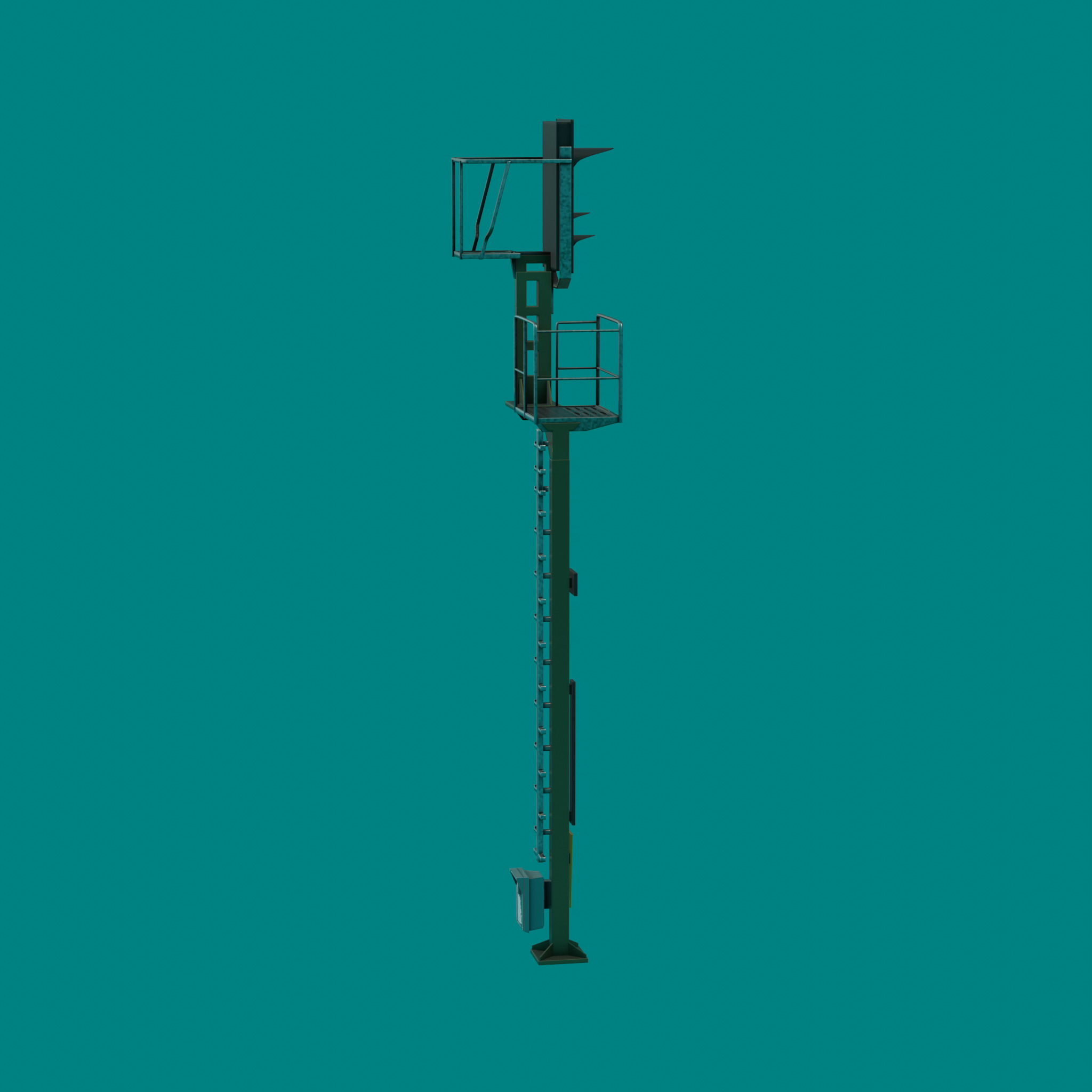 KS Railway Signal Post 7000mm Version-14 Low-poly 3D model_40
