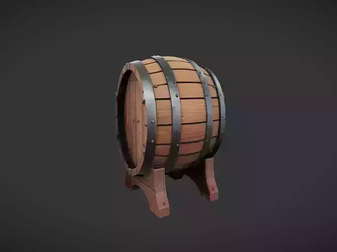wooden barrel on stand