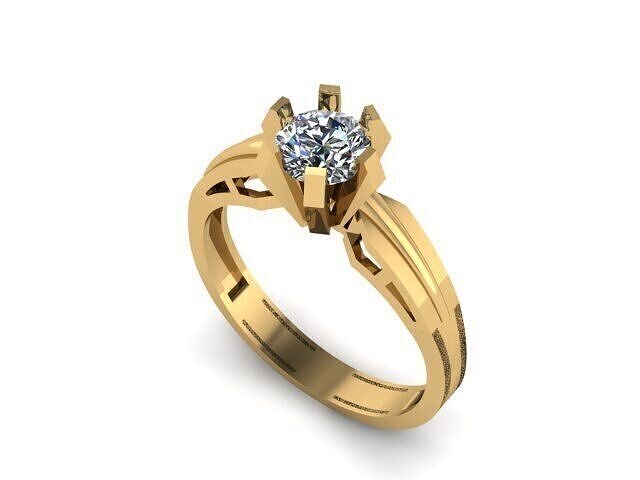 Solitair ring for daimond 3D print model