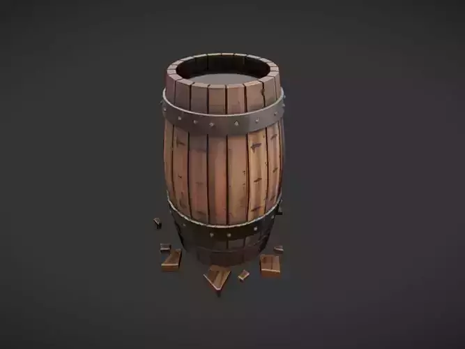 wooden barrel with broken planks