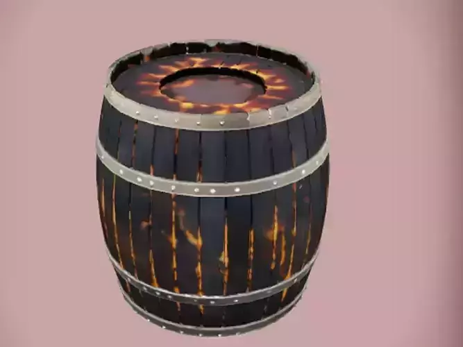 Barrel with fire texture