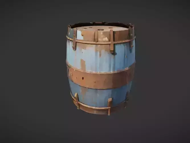 A vintage rusty barrel