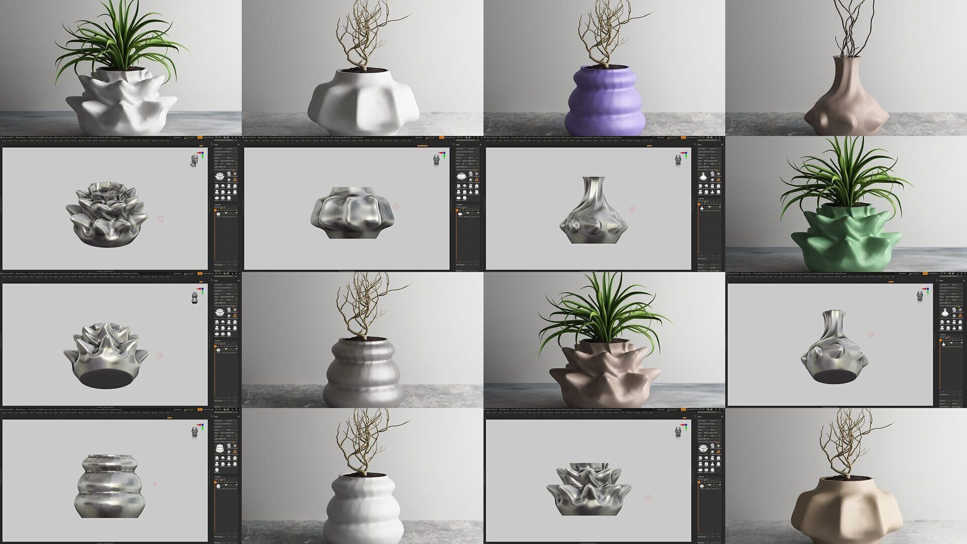 20 vase pot 3d print pack collection _1