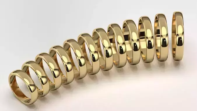 Band Ring for Men print model 3D R0138 W 4mm