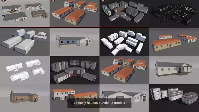Lowpoly houses bundle