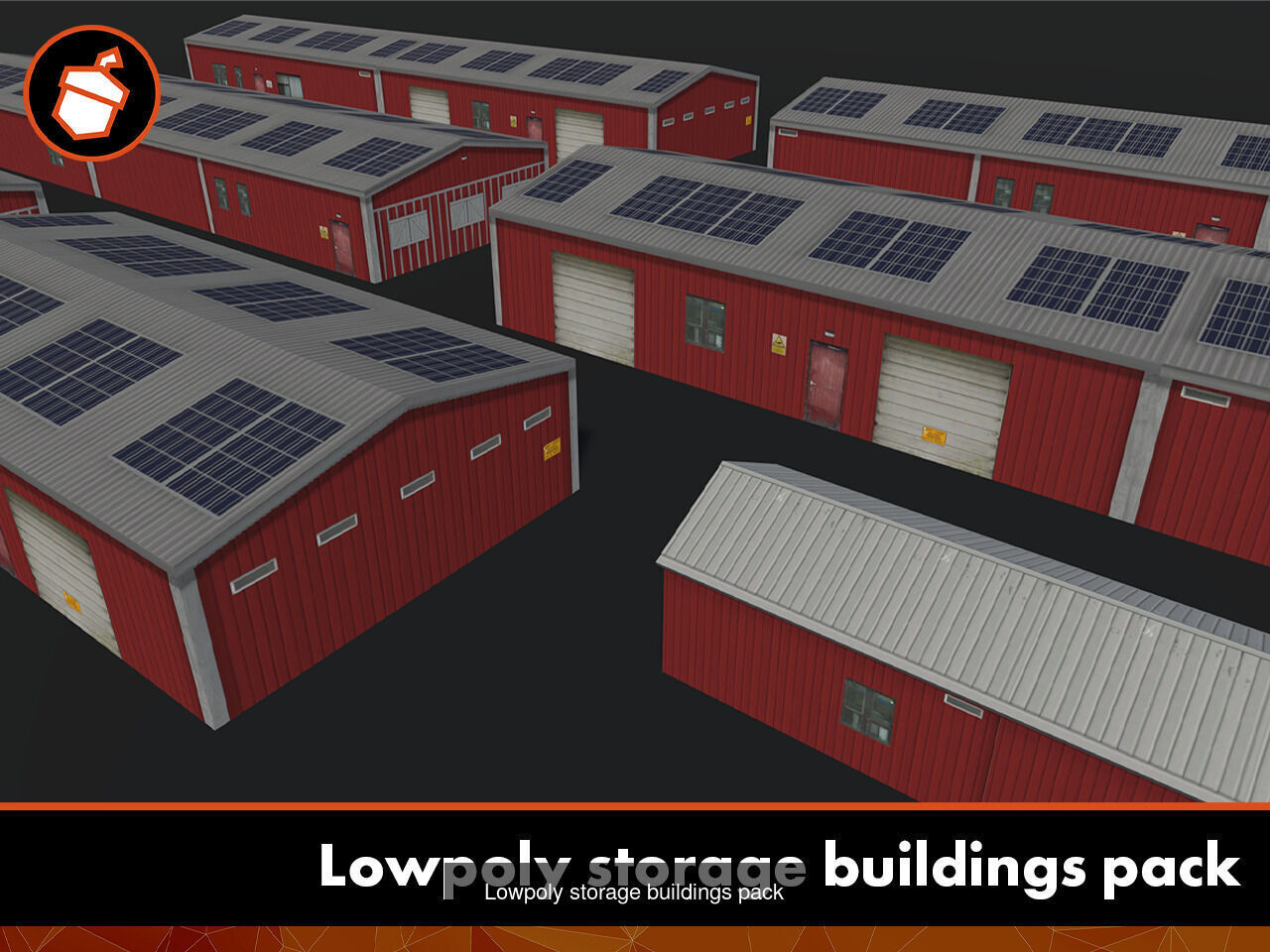 Lowpoly industrial buildings bundle 3D Model Collection_3