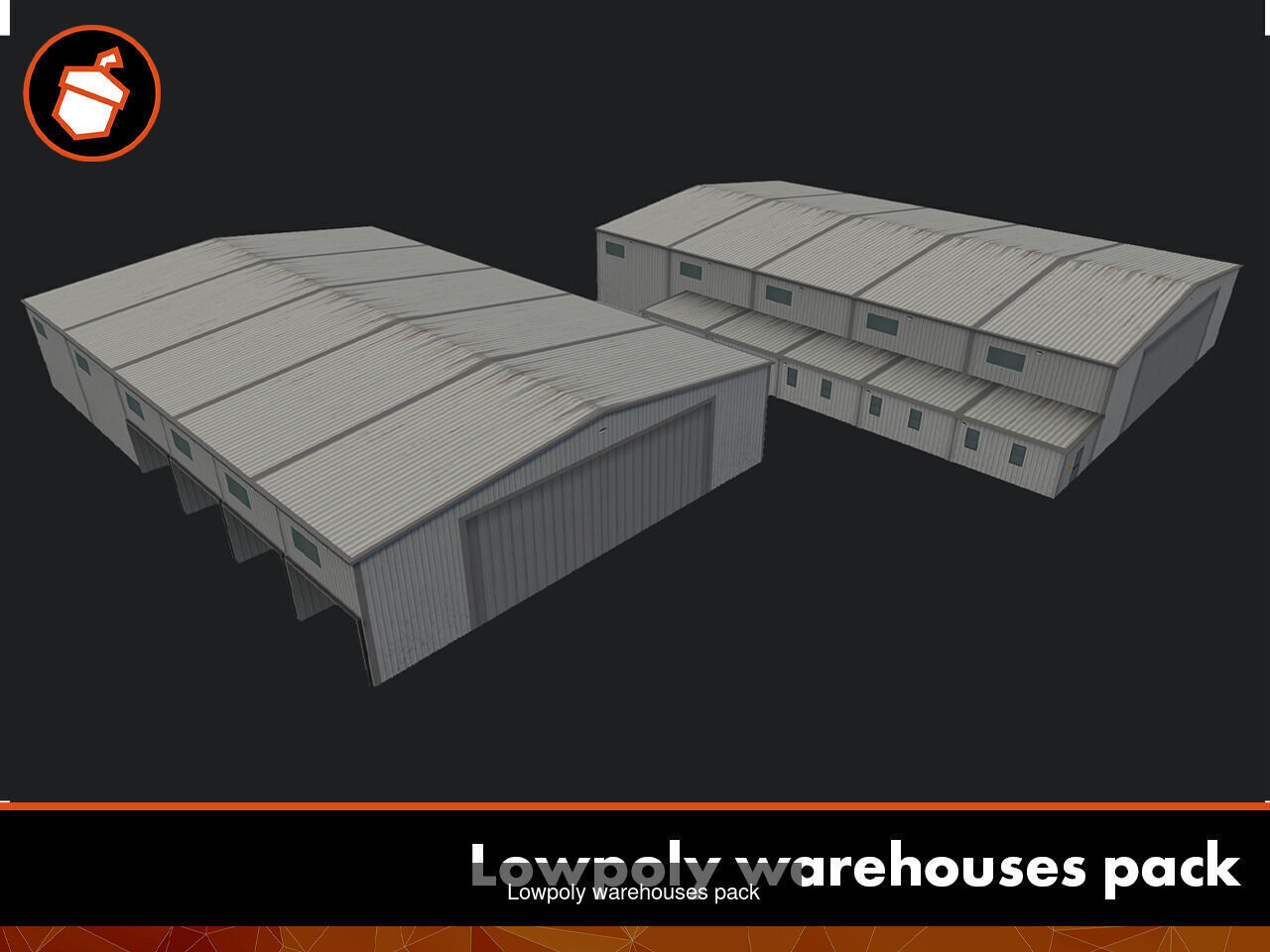 Lowpoly industrial buildings bundle 3D Model Collection_2