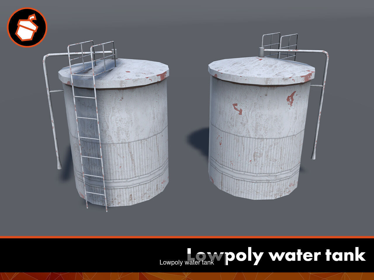 Lowpoly industrial buildings bundle 3D Model Collection_1