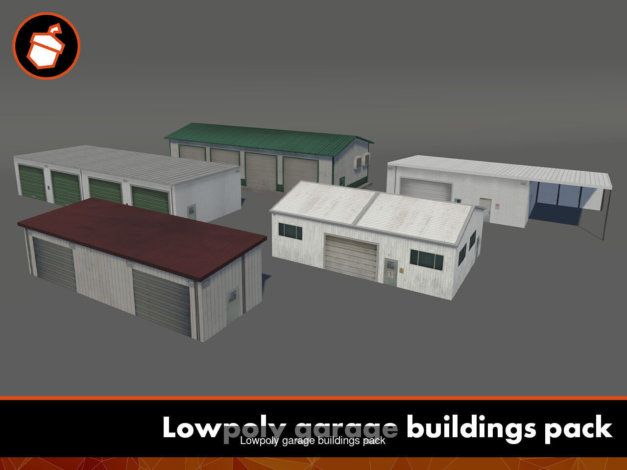 Lowpoly industrial buildings bundle 3D Model Collection_7