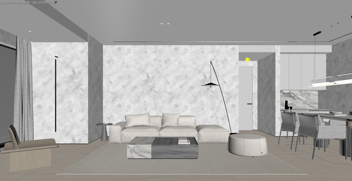 living room 3D model_12