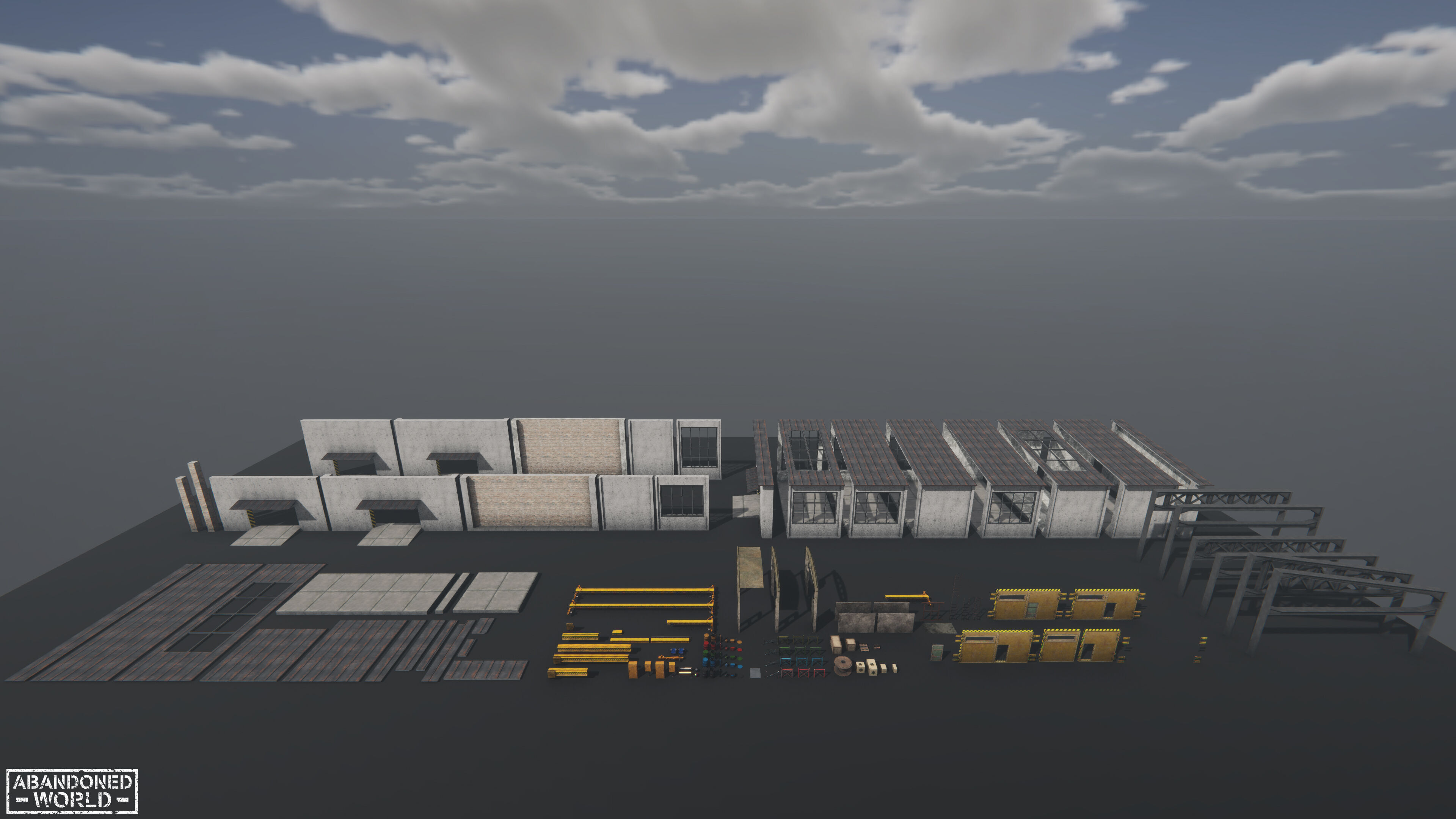 Modular Warehouse for Unity Low-poly 3D model_1