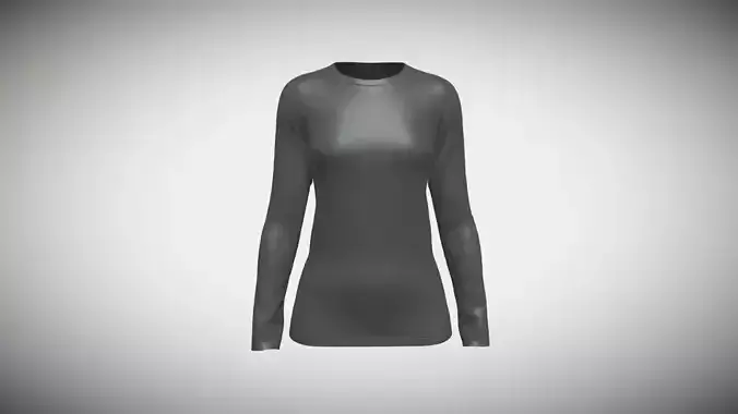 Girls Long Sleeve Tshirt-Single Color In Low Poly
