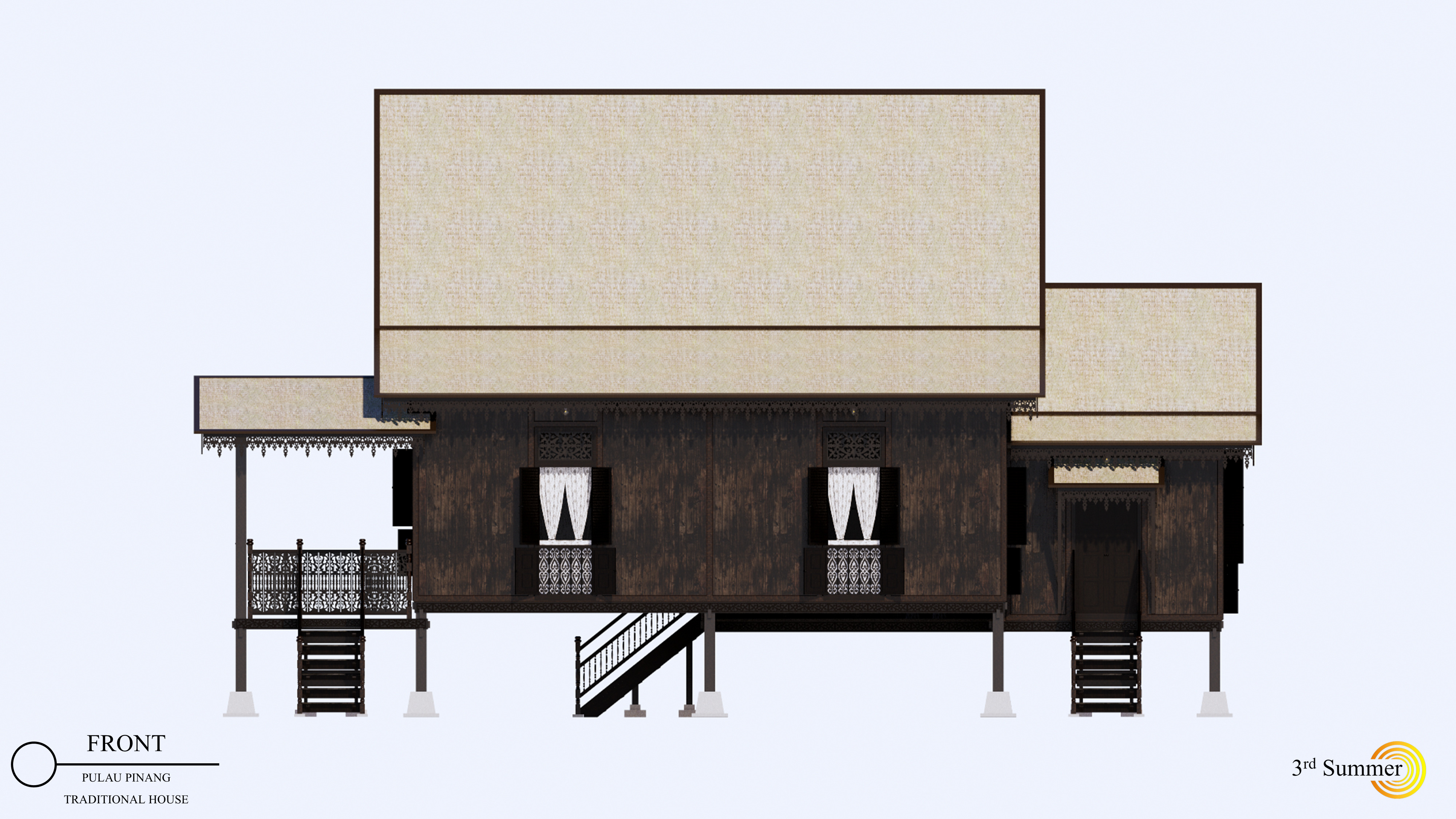 Pulau Pinang Traditional House of Malaysia 3D model_4