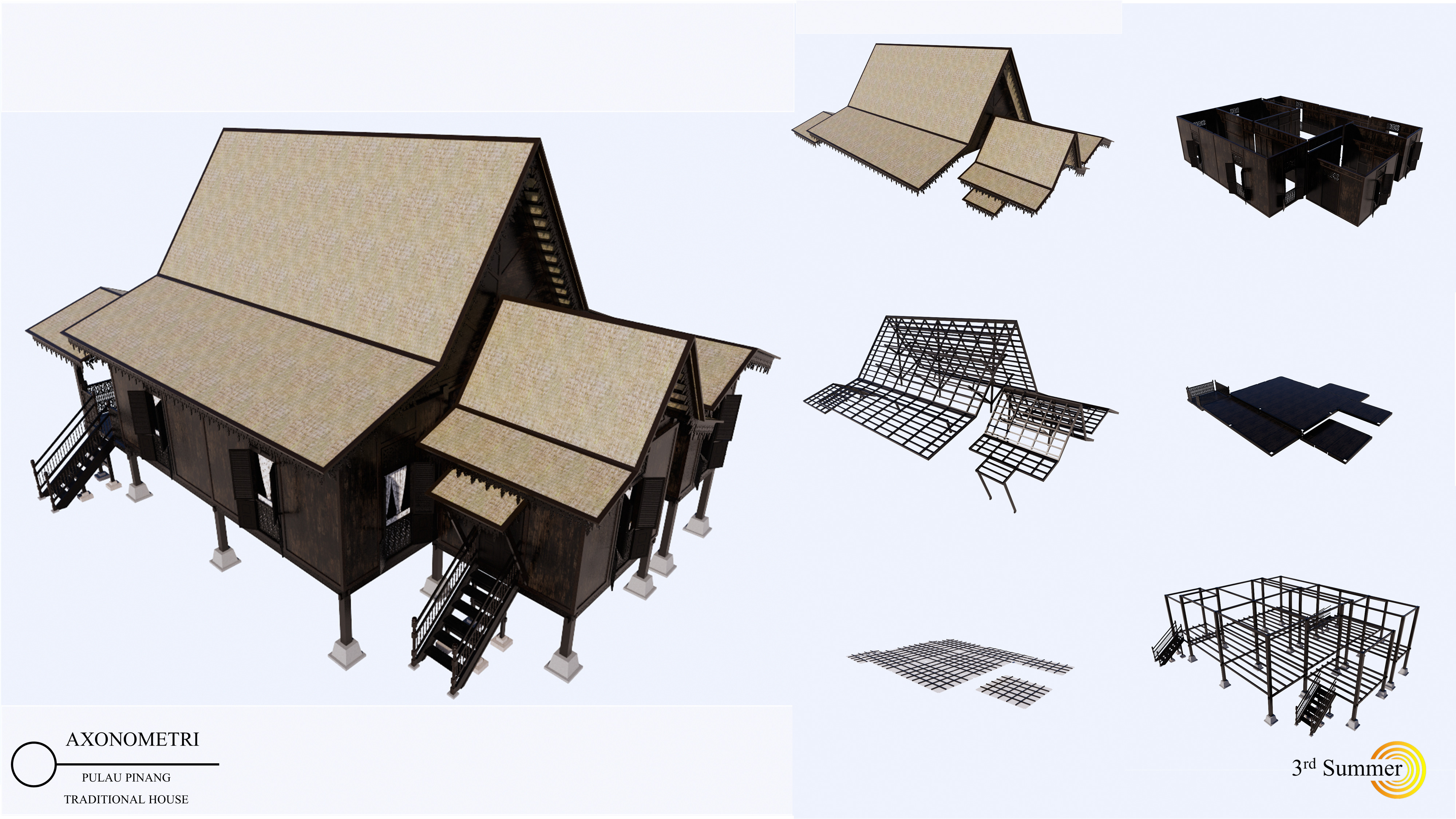 Pulau Pinang Traditional House of Malaysia 3D model_8
