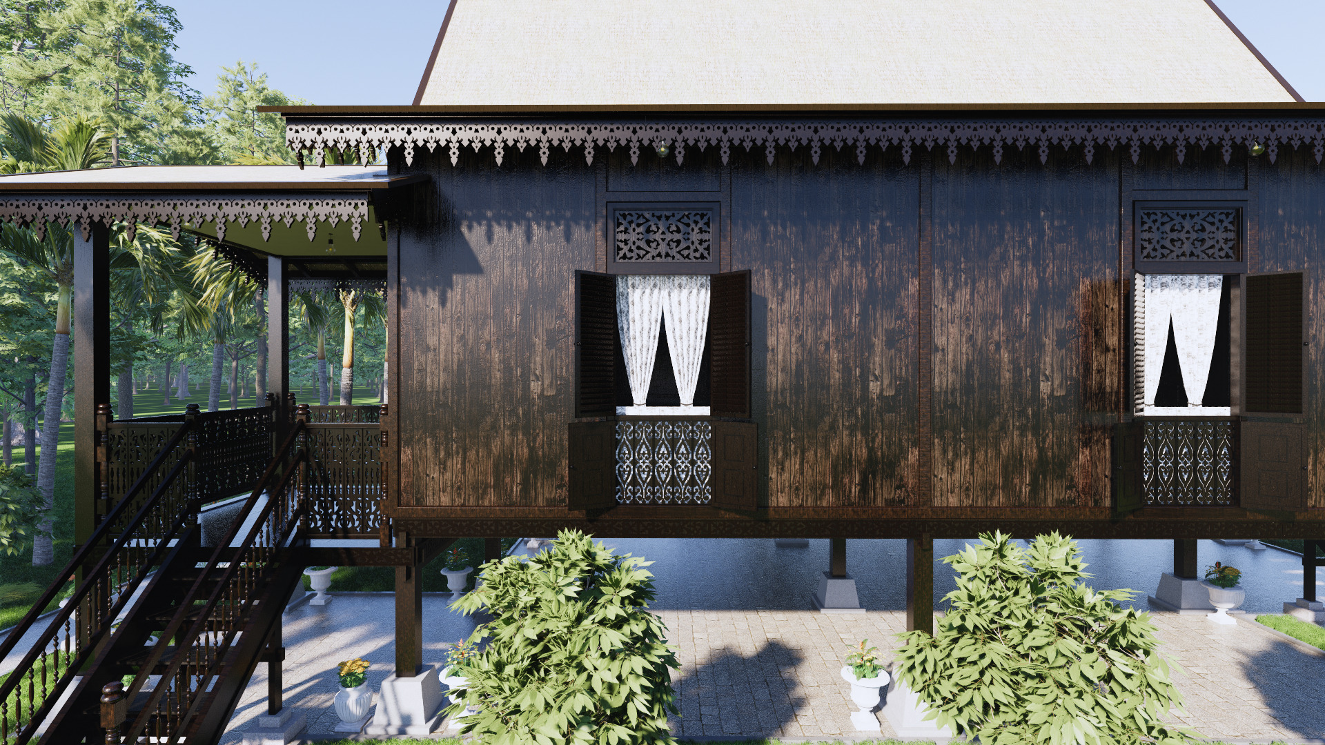 Pulau Pinang Traditional House of Malaysia 3D model_2