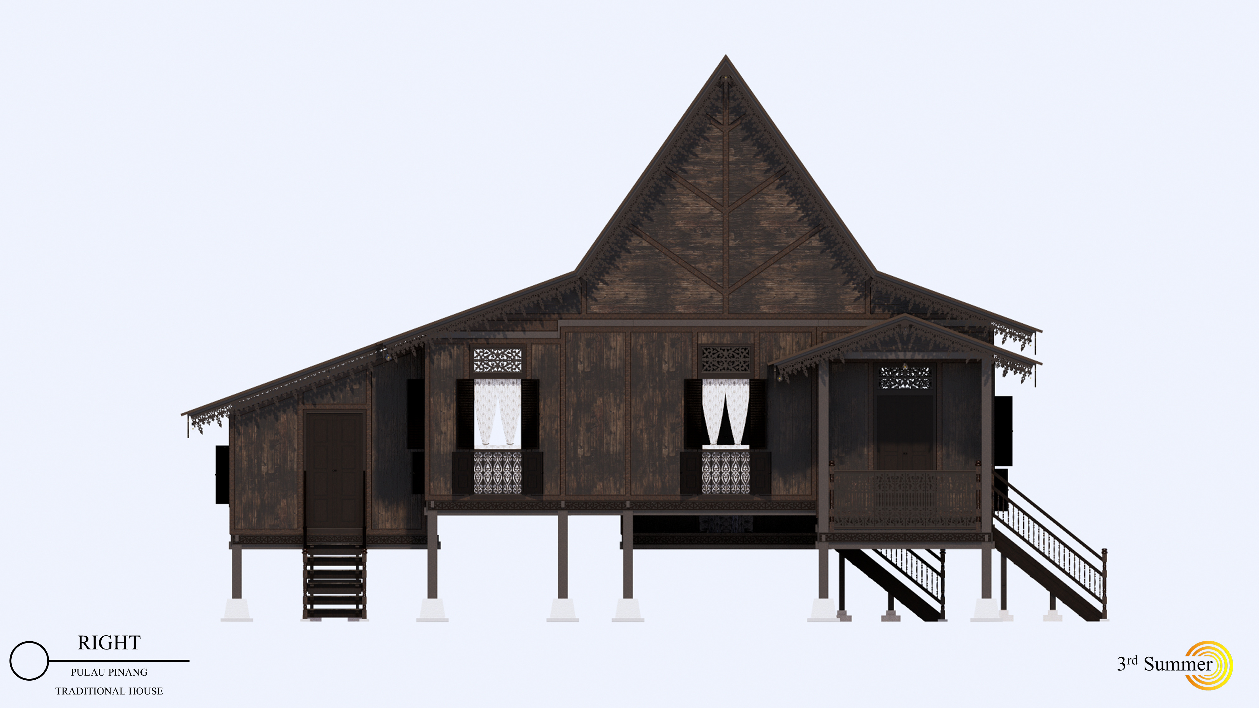 Pulau Pinang Traditional House of Malaysia 3D model_6