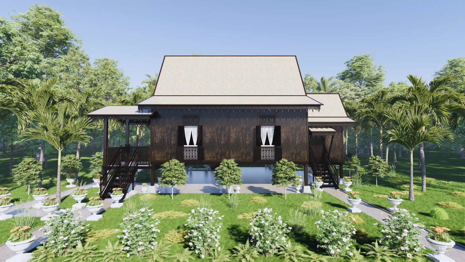 Pulau Pinang Traditional House of Malaysia 3D model_0