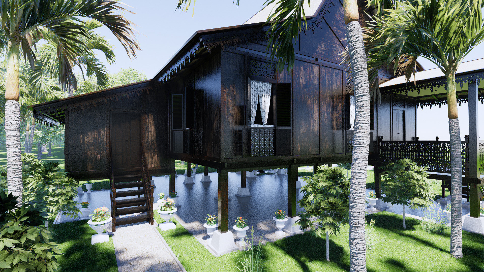 Pulau Pinang Traditional House of Malaysia 3D model_3