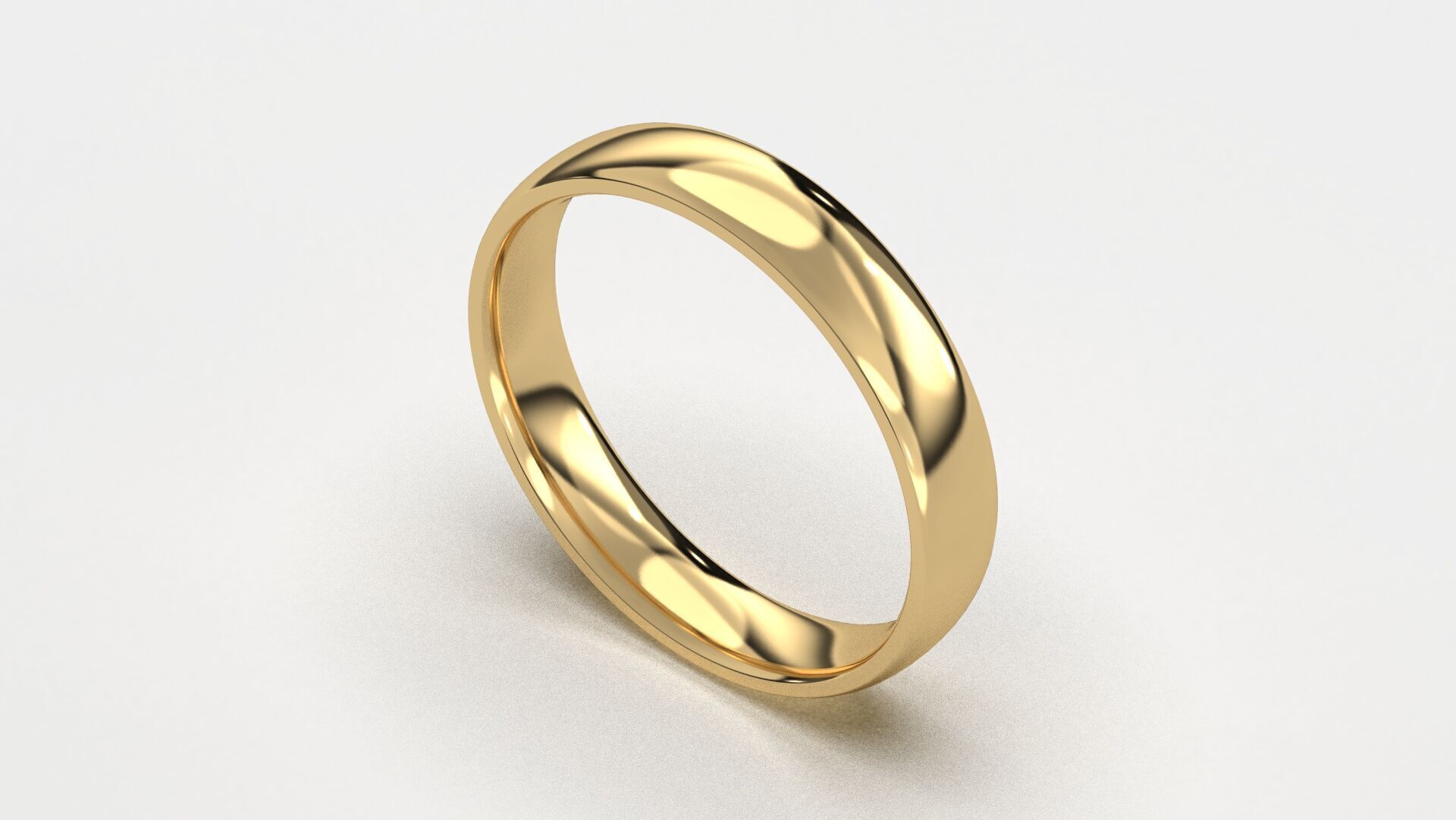 Band Ring for Men print model 3D R0140-W 4mm 3D print model_6