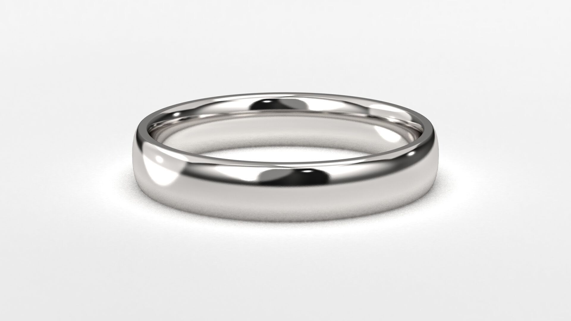 Band Ring for Men print model 3D R0140-W 4mm 3D print model_10