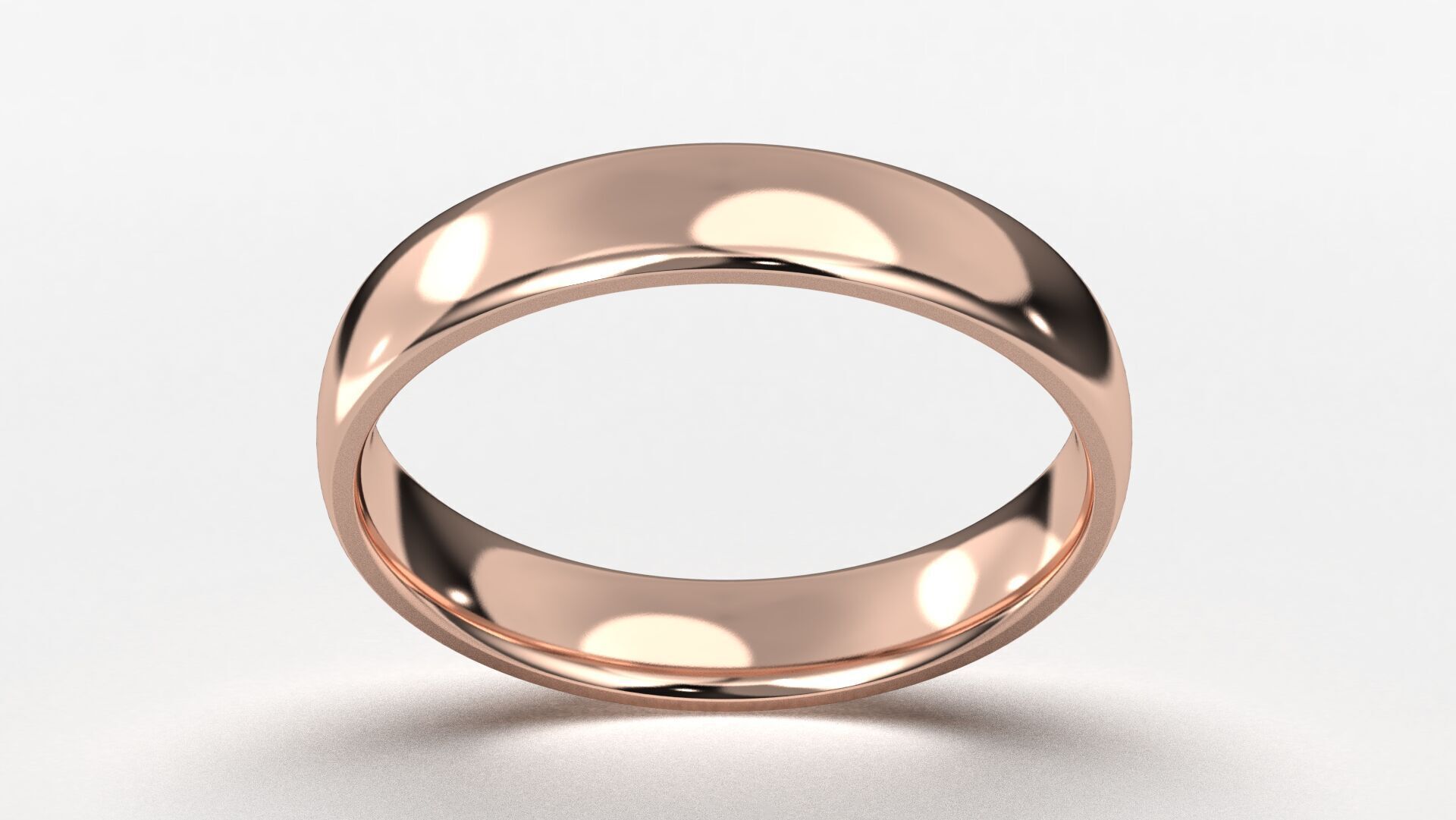 Band Ring for Men print model 3D R0140-W 4mm 3D print model_14