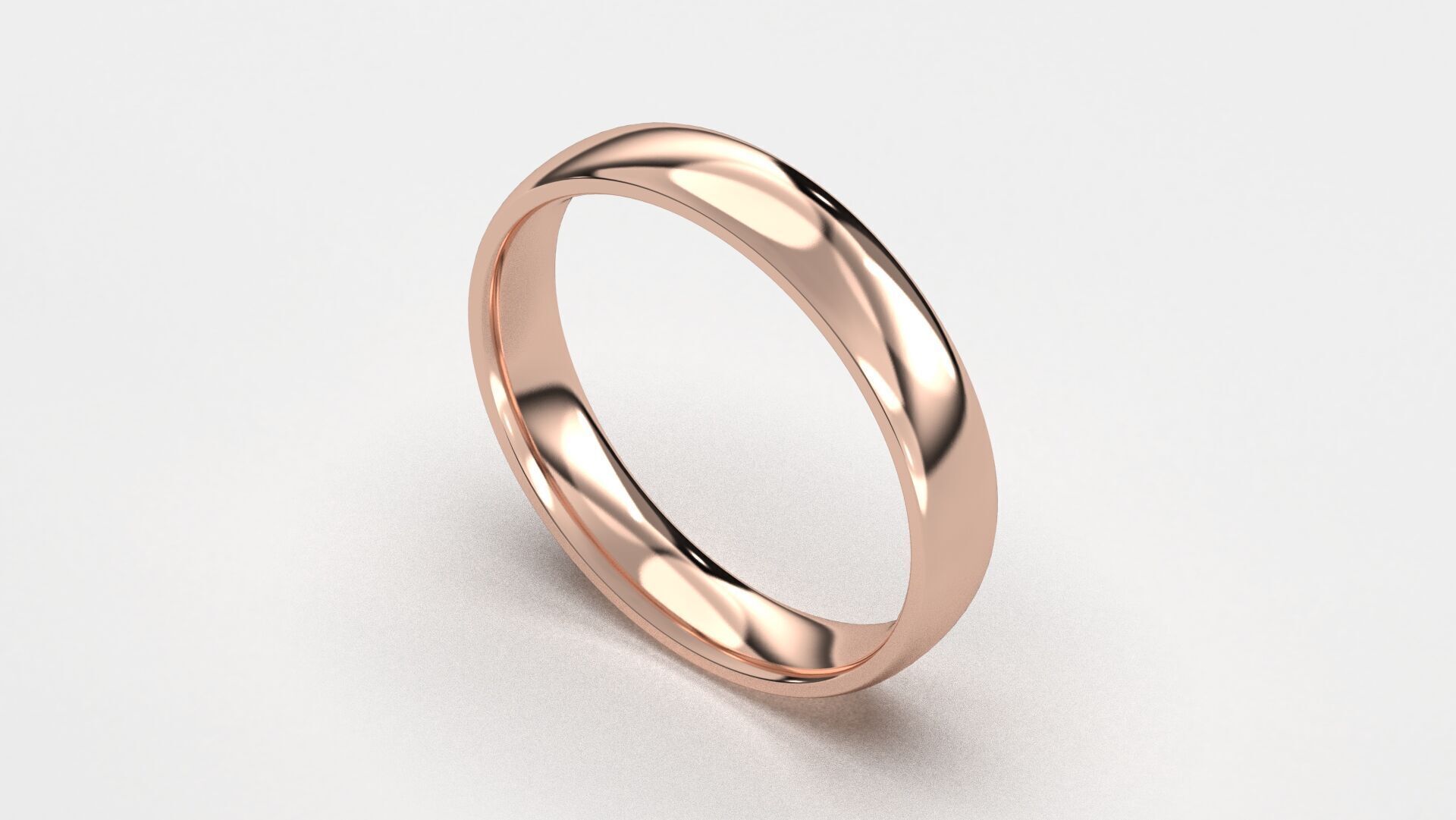 Band Ring for Men print model 3D R0140-W 4mm 3D print model_12