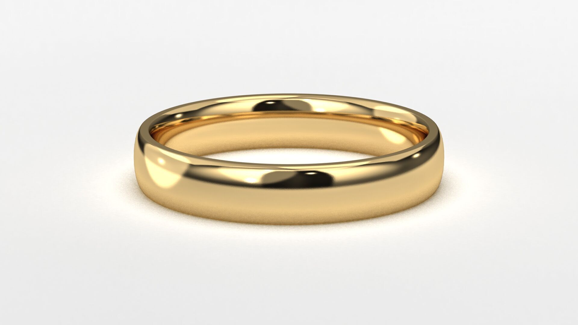 Band Ring for Men print model 3D R0140-W 4mm 3D print model_7