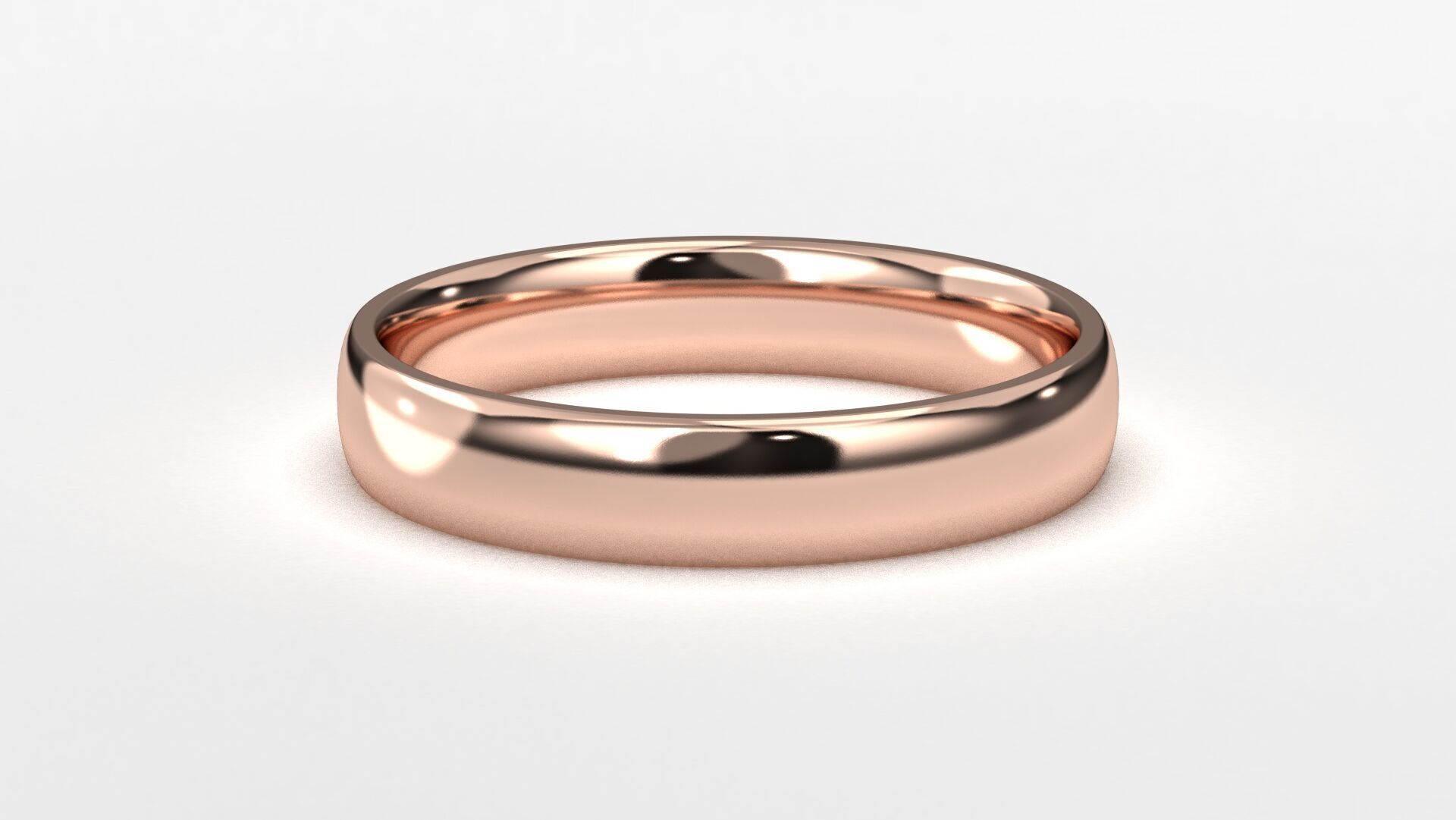 Band Ring for Men print model 3D R0140-W 4mm 3D print model_13