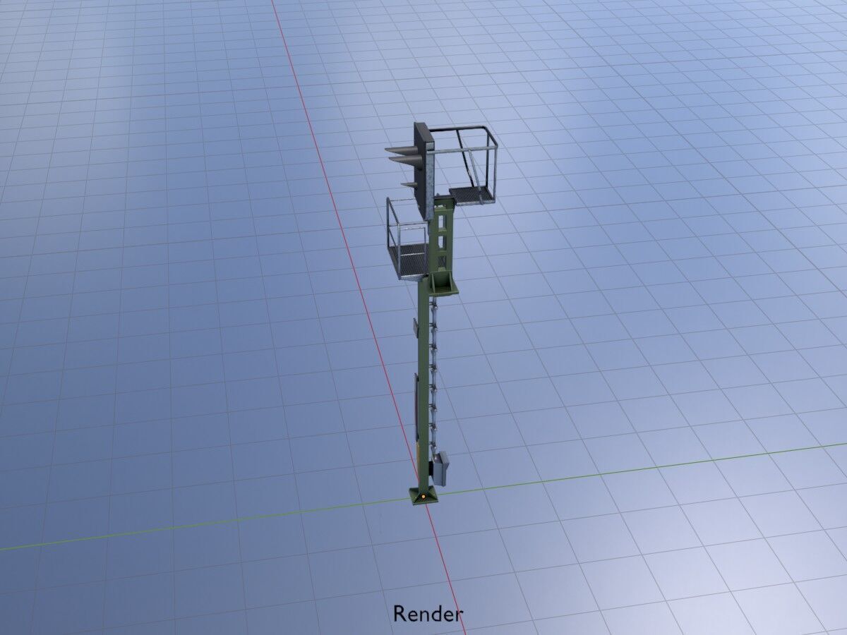 KS Railway-Signal Post 7000mm Version-15 Low-poly 3D model_18