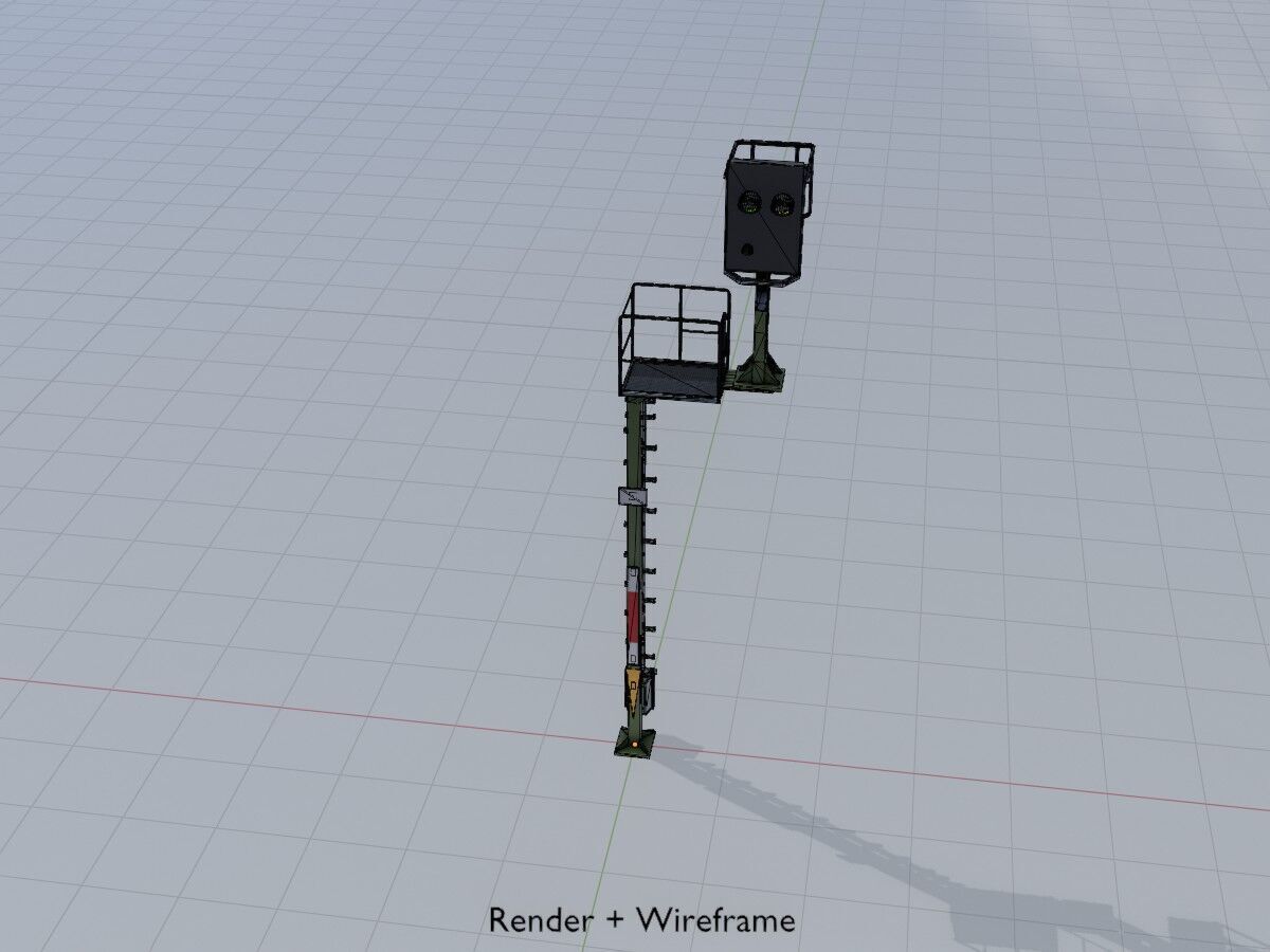 KS Railway-Signal Post 7000mm Version-15 Low-poly 3D model_5