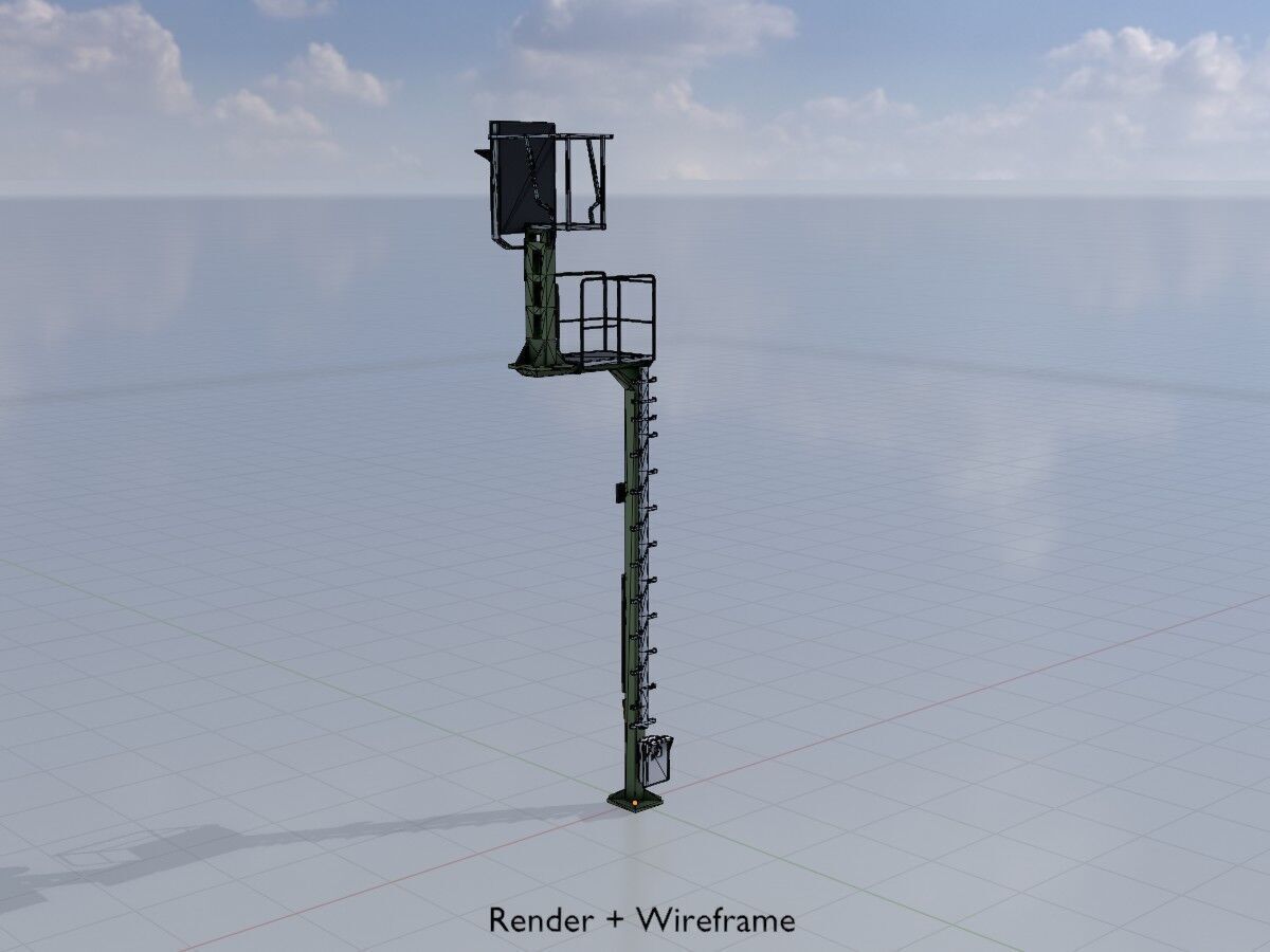 KS Railway-Signal Post 7000mm Version-15 Low-poly 3D model_6