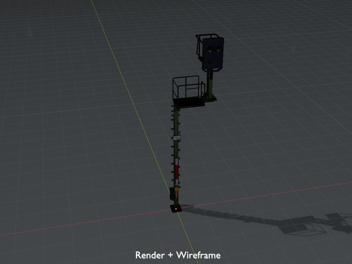KS Railway-Signal Post 7000mm Version-15 Low-poly 3D model_8