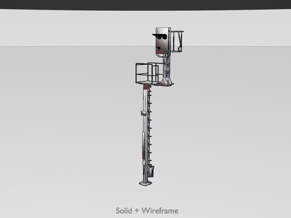 KS Railway-Signal Post 7000mm Version-15 Low-poly 3D model_9