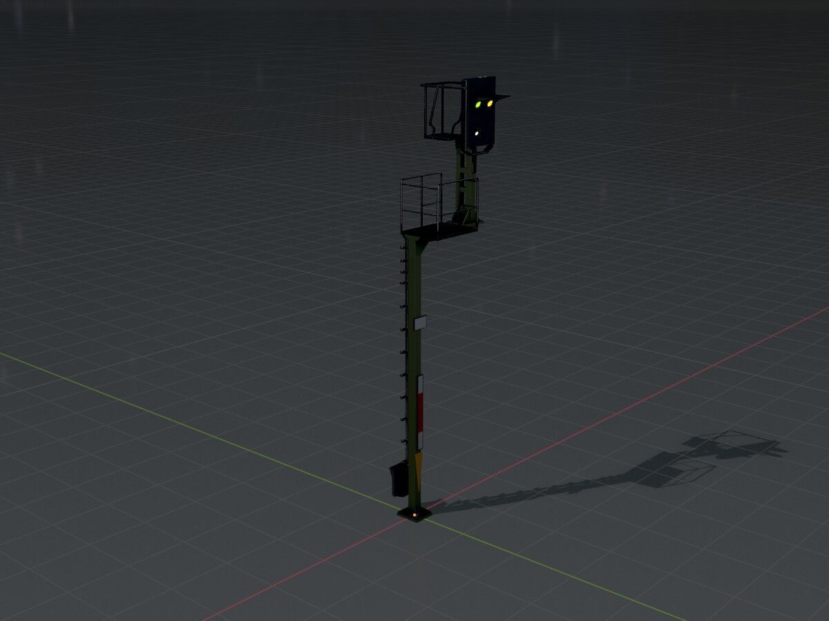 KS Railway-Signal Post 7000mm Version-15 Low-poly 3D model_4