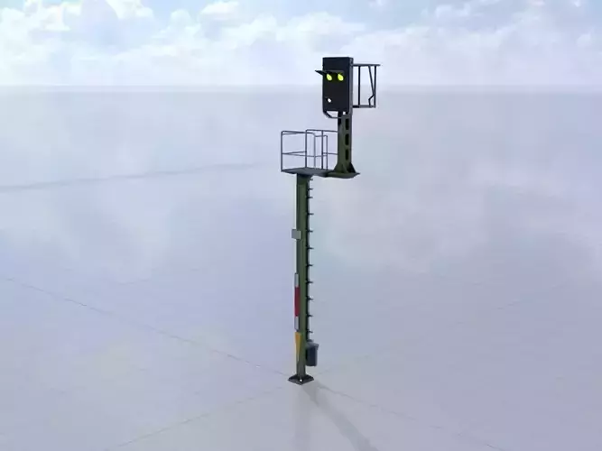 KS Railway-Signal Post 7000mm Version-15 Low-poly 3D model